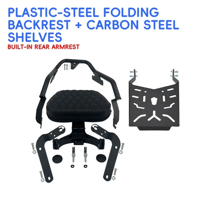 rear cargo rack modification parts, Motorcycle bumper - plastic-steel-folding-backrest-rear-rack-comes-with-free-rear-handrail