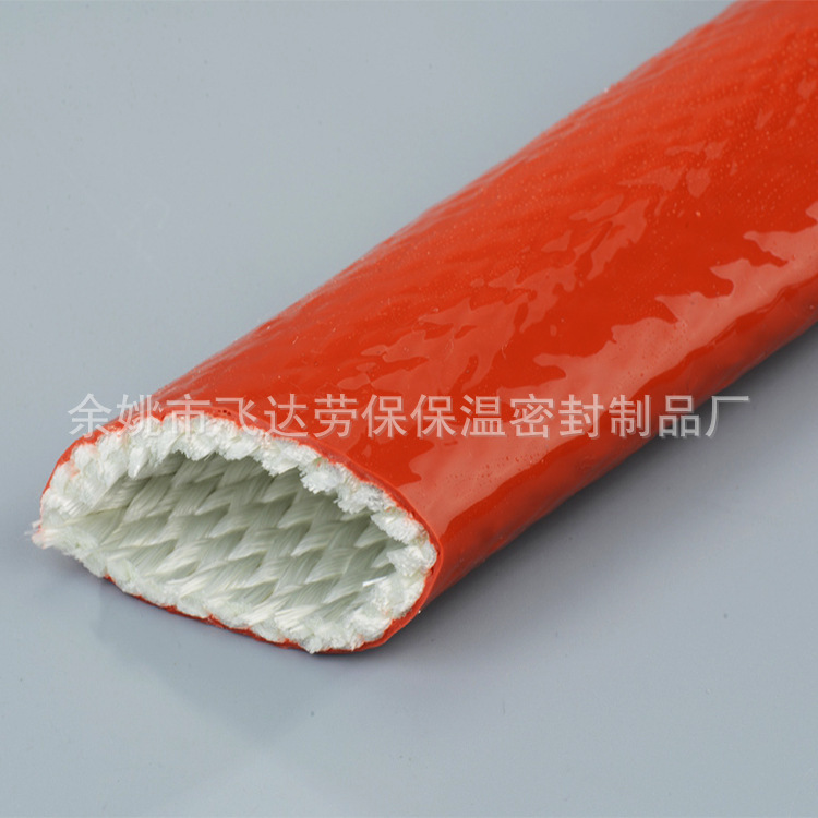 厂家直供应内纤外胶玻纤管纤维绝缘耐磨套管耐高温玻纤套管