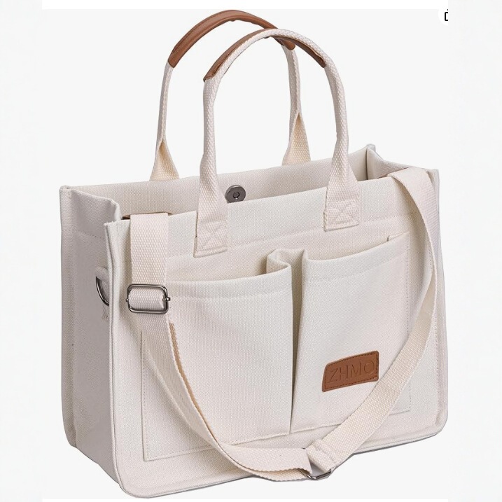 Cross-border Simple Women's Large Canvas Handbag Laptop Crossbody Bag Wallet Daily Matching Gym Bag