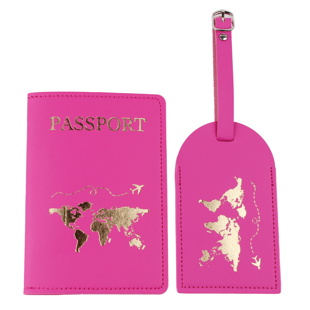 Listado de equipaje transfronterizo tarjeta de embarque de aeronaves PU en stock Mapa de cuero protección de pasaportes