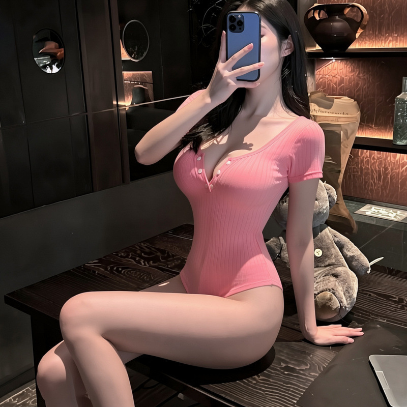 Hanno Pink One-Piece Sexy Lingerie for Women, Sensual Temptation Flirting Sex Uniform, 2026 Spring New Model