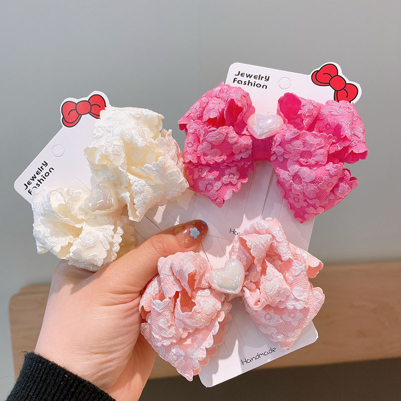 Accesorios para el cabello de primavera para niños amor arco horquilla femenina Cabeza trasera temperamento horquilla clip pico clip chica tocado