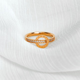 Небольшое дизайнерское модное кольцо с драгоценными камнями из нержавеющей стали, брендовый аксессуар, европейский стиль, 18 карат, не выцветает