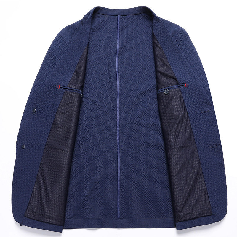 Áo vest nam dáng ôm mỏng nhẹ chống nhăn chống nắng dài tay một hàng hai cúc — Màu xám gạo, Xanh lam bảo, Xanh đậm, Xám xanh