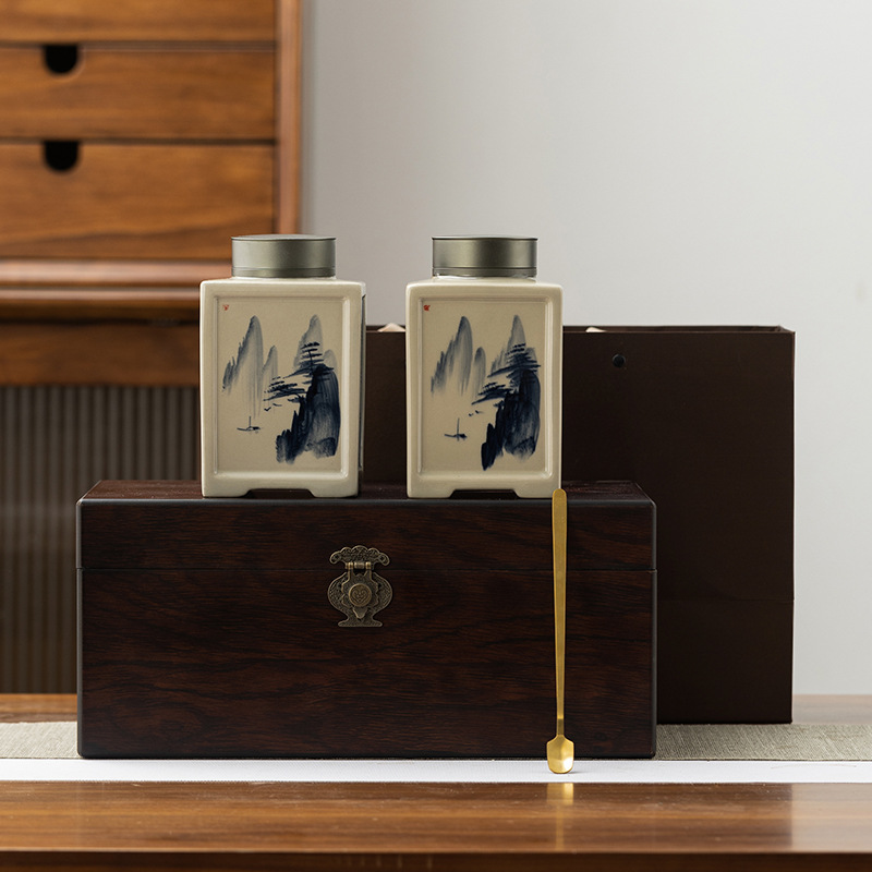 손으로 그린 ​​더블병 [나무상자+선물가방]