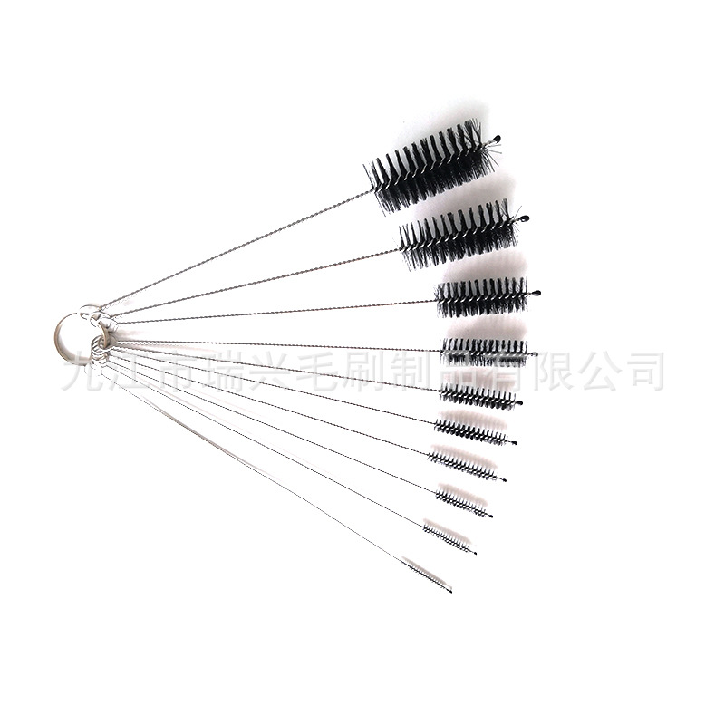 黑色点胶十件套吸管刷套装日用品家居厨房清洁工具刷试管刷壶嘴刷