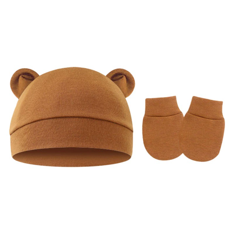 2023 Внешняя торговля Детский Пуловер Кепка с ушками Микки детская шапка колпачок для новорожденных шины перчатки с защитой от царапин комплект из 2 предметов