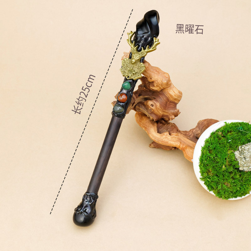 水晶原石权杖天然水晶半宝石打磨雕刻小火炬魔法棒家居节日装饰品|undefined