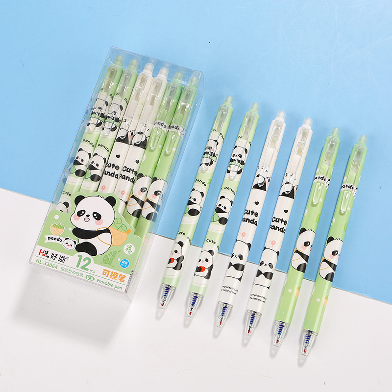 Presione el bolígrafo térmico limpiable de 0.5m cristal azul frotamiento térmico limpiable negro mágico limpiador de bolígrafo negro neutro para estudiantes