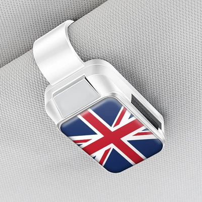 Vietnam, and Italy, Also Used as – Car Glasses Clip/Bill Clip - british-flag-eyeglass-clip-y001snow-mountain-white