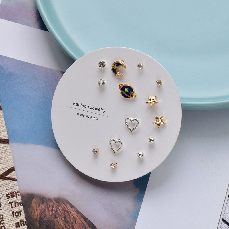 Heart Plating Artificial Gemstones Earrings display picture 9