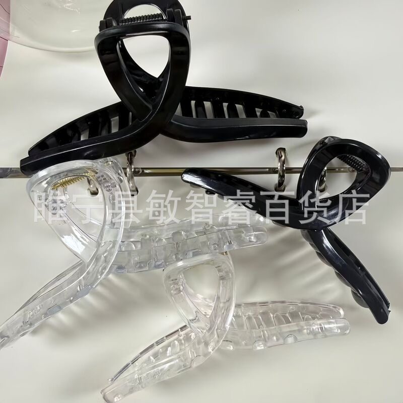 Cross-border Amazon PC black claw clip, high-quality and stylish hair clip for thick hair, shark clip for updos at the back of the head, hair accessory Cross-border Amazon PC black claw clip, high-quality and stylish hair clip for thick hair, shark clip for updos at the back of the head, hair accessory