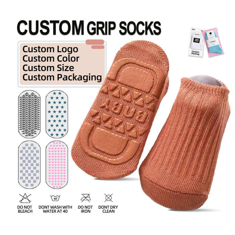 Manufacturer Wholesale Solid Color Invisible Anti-Slip Socks for Toddlers, Non-Slip Baby Shoe Socks with Rubber Soles