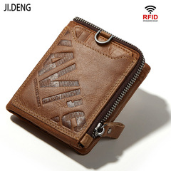 工場本物の牛革メンズショートメンズとレディース財布ファッションカジュアルジッパー財布オープン多機能コイン