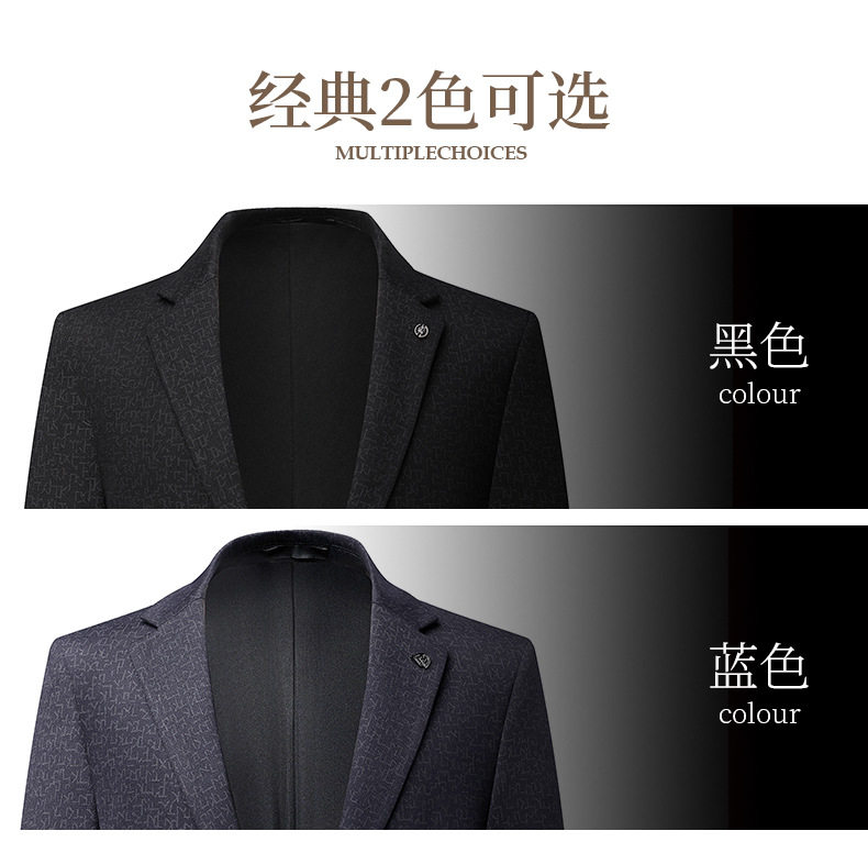 Áo vest nam dệt kim họa tiết chìm dáng ôm, dày dặn, không nhăn, phong cách công sở — Màu xanh dương, màu đen chi tiết 12