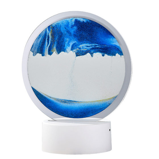 Creative usb quicksand painting with light creative flowing landscape painting bedside headlamp holiday gift decompression sand painting