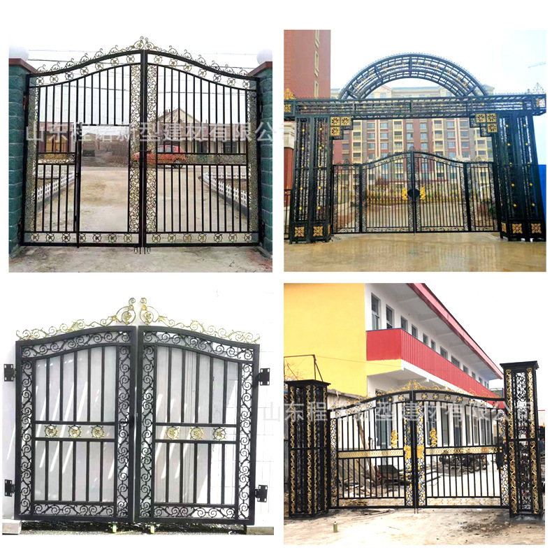 铁艺大门 定制小区别墅庭院欧式双开平移村头凯旋门 美丽乡村大门