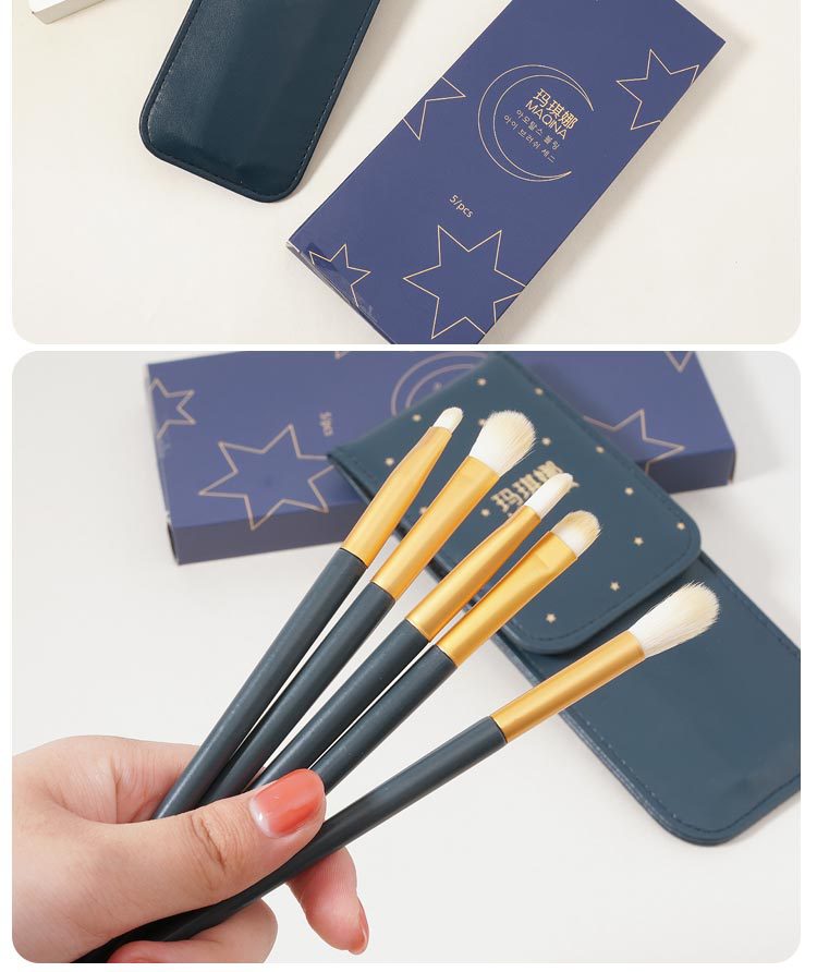 5-piece Star Motion eyeshadow brush set, soft bristle eye cover brush, smudging brush, eye makeup, nose shadow brush, makeup brush, eyeliner brush undefined