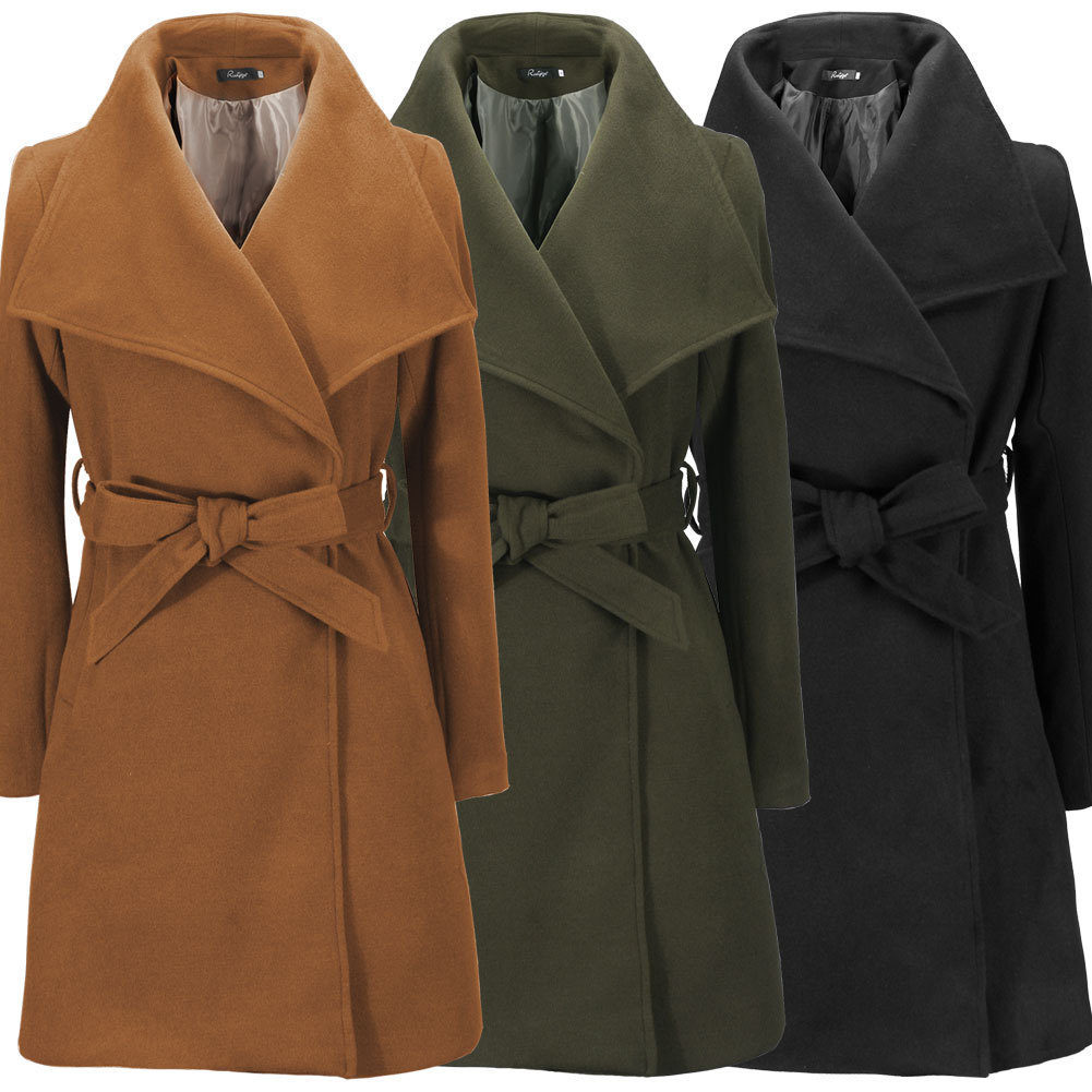 Lace-up short trench coat casual jacket