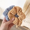 Autumn and winter new knit plush collateral colorectal circle students with flowers hollow, simple temperament, plush hair ring Korean version of fat intestine circle