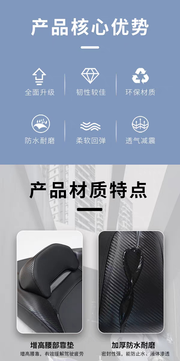 Suitable for Wuyang Honda Nwt150 Luxury Model Seat Cushion Assembly, Reduces Seat Height by 4cm, Modified Large Surround Seat Cushion