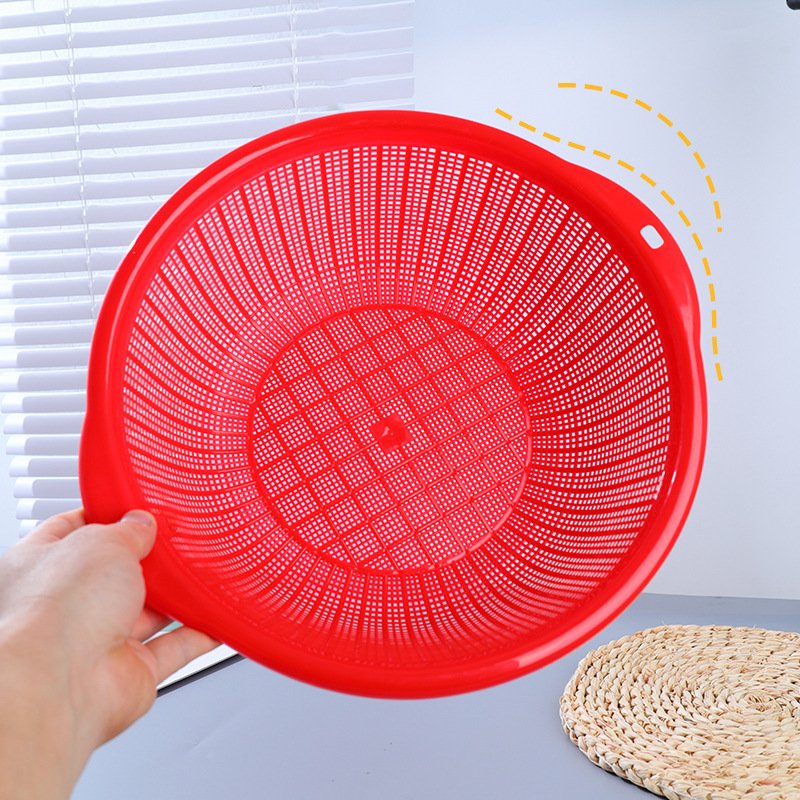 Plastic Fruit Basket with Hollow Design, Vegetable Washing Basket, Draining Basket, Rice Washing Basin, Draining Basket, Water Draining Basket, Vegetable Washing Basket