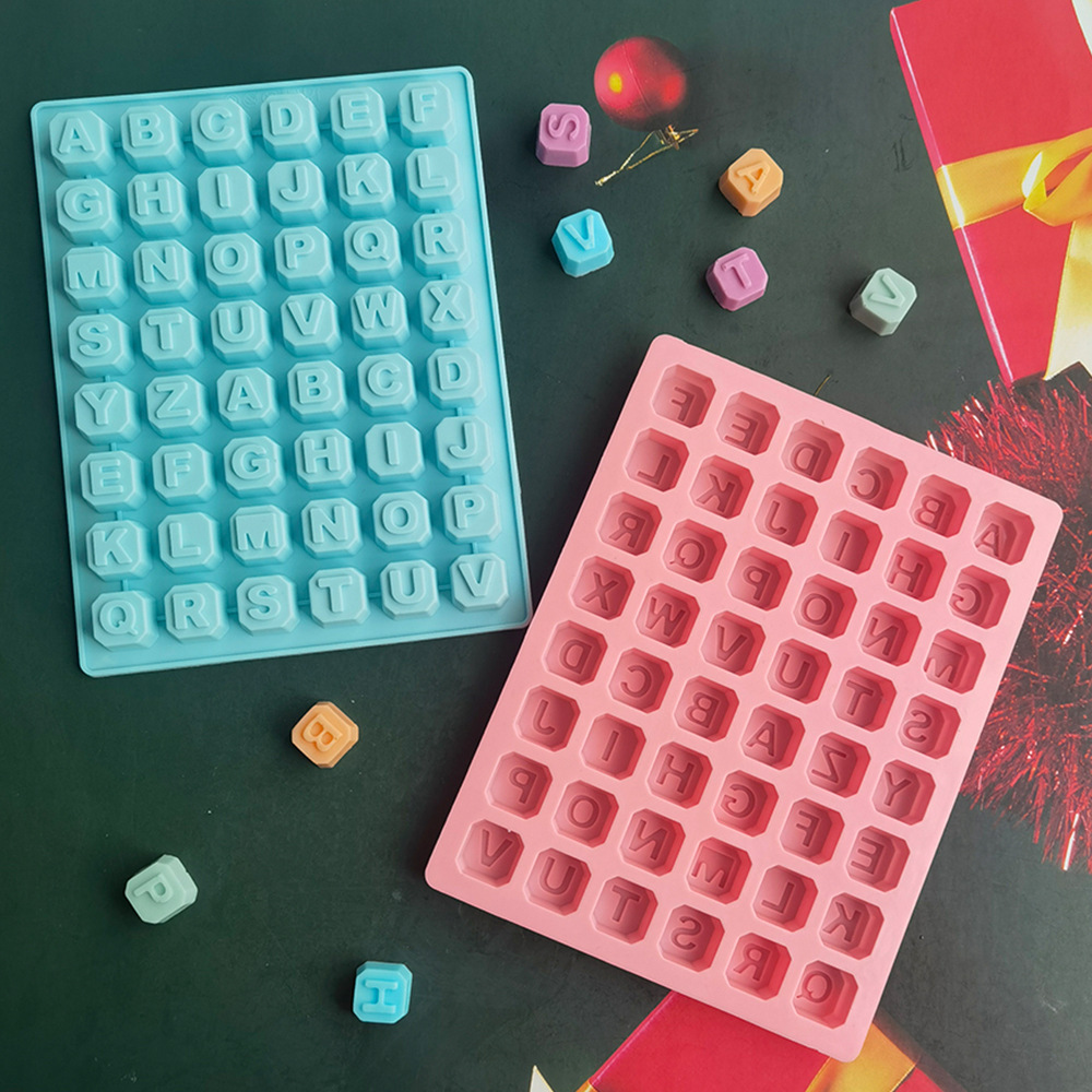 Teclado 190 letras molde de silicona pastel helado pudín molde de postre jabón utensilios