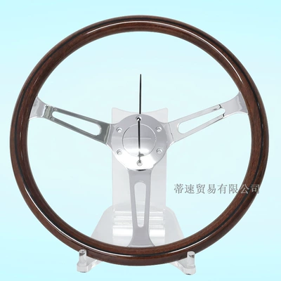 Factory direct sales universal car modification 15inch peach wood color steering wheel classic retro 380MM electroplated concave center