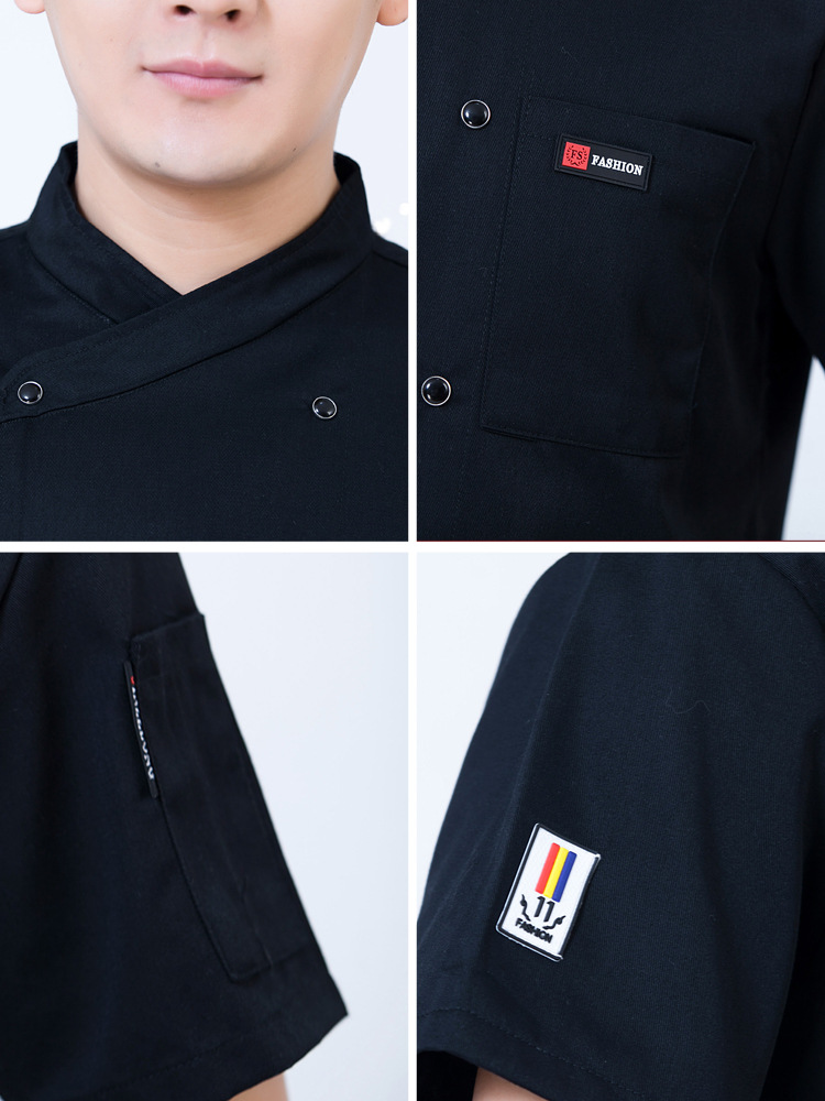 Uniformes de chef personalizados de alta gama, ropa de trabajo de chef de manga corta, transpirable y resistente al desgaste, uniformes de cocina de hotel de manga larga para hornear y cocinar en caliente para mujeres