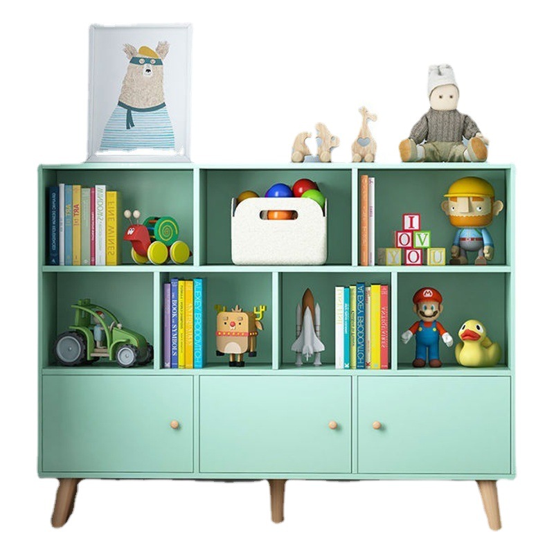 Estantería estante piso de juguete gabinete de almacenamiento estantería baja multi-capa armario sub-estante del Gabinete de celosía Rack de lectura