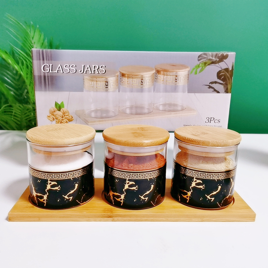 Fábrica directa transfronteriza dedicada para el Comercio exterior Exportación de vidrio cilíndrico sazonador tarro de almacenamiento