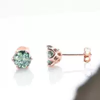 Серебряный синий зеленый 0,5-2 карата круглые ушные гвозди из Мозамбика стерлингового серебра S925 с сертификатом GRA