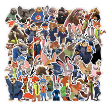 50张疯狂动物城朱迪警官可爱防水笔记本水杯滑板个性装饰贴画跨境