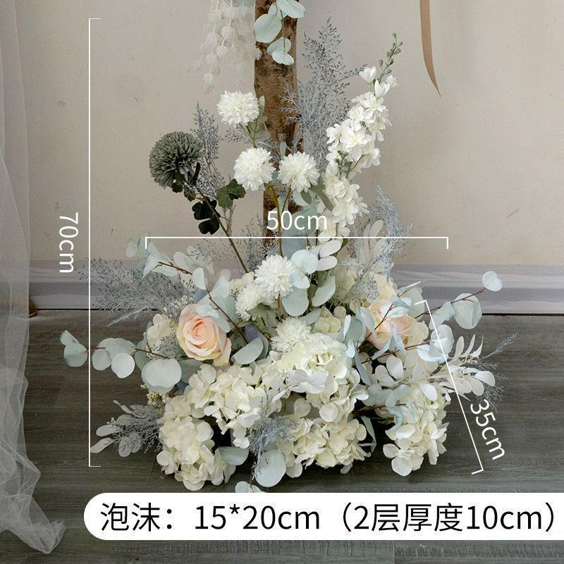 仿真花艺装饰拱门 墙面背景装饰婚礼花艺室内直播橱窗美陈假花艺|undefined