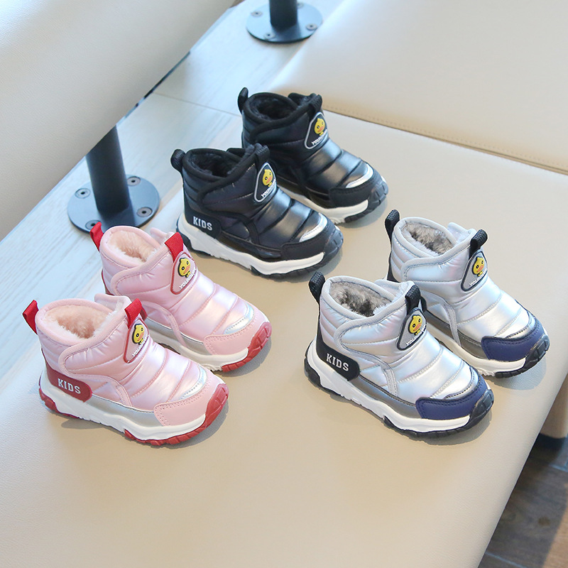 Children's Snow Boots, Boys' Cotton Boots, 2025 New Winter Velvet Thickeneded Girls' Cotton Shoes, Kidsren's Baby Warm Shoes