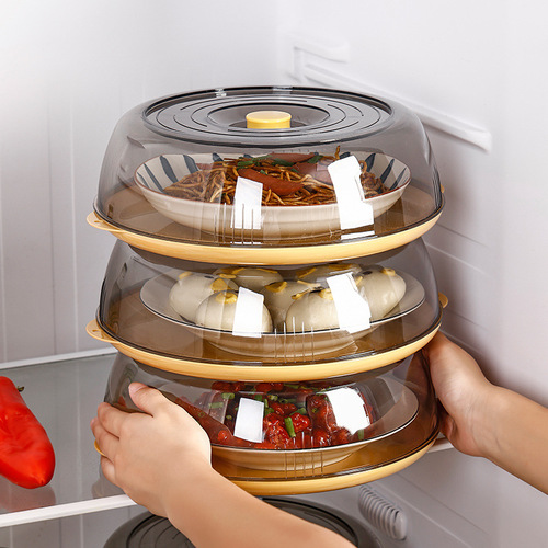 Household insulated vegetable cover thickened multi-functional insect-proof food rice bowl leftover cover with cover can be stacked to prevent dust and moisture