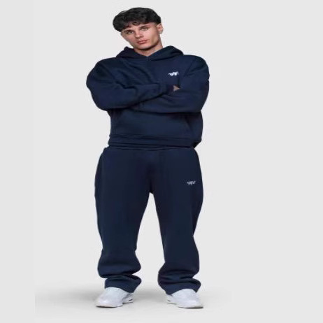 Cross-border foreign trade simple solid color personalized embroidery fashion versatile hoodie suit men's and women's American fashion sweater