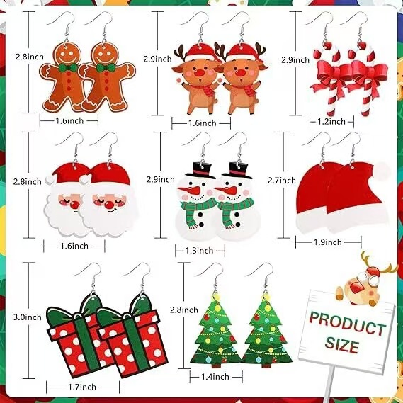 European and American Foreign Trade Fashion Christmas Acrylic Earrings Personalized Fashion Women's Holiday Leisure Simple Ear Jewelry