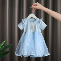 女童連衣裙夏裝公主裙兒童2024夏季新款網紅洋氣寶寶網紗裙子
