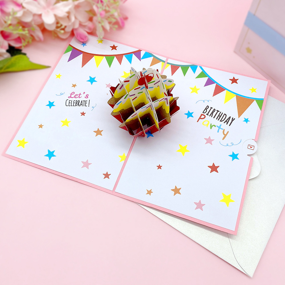Birthday Sweet Flower Paper Party Festival Card display picture 2