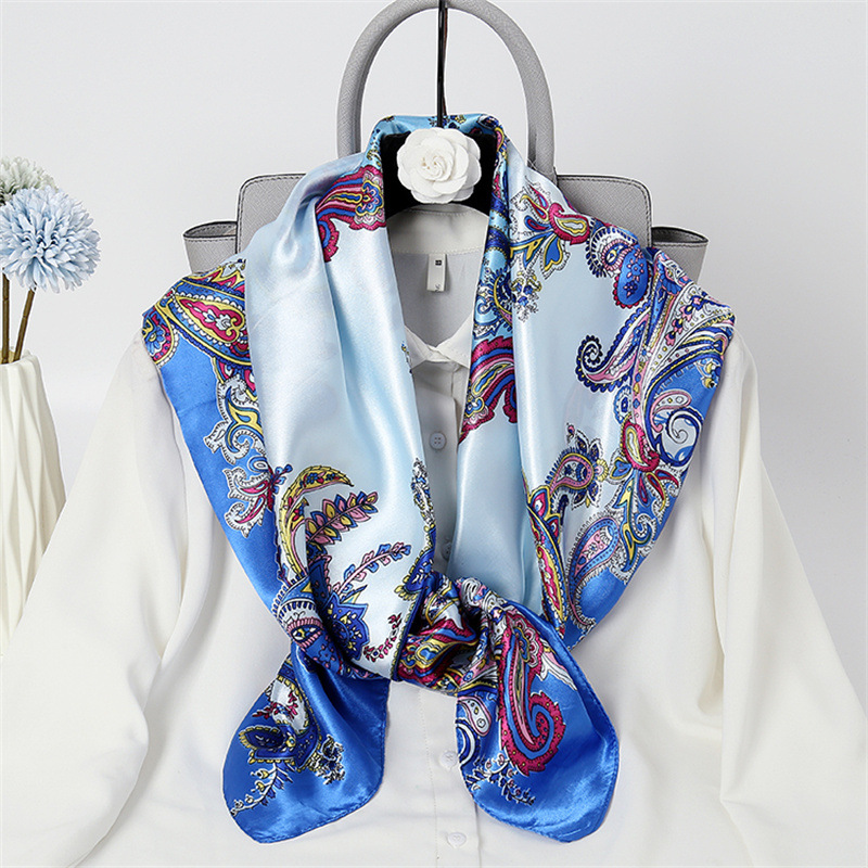 Women's Elegant Flower Polyester Printing Silk Scarves display picture 5