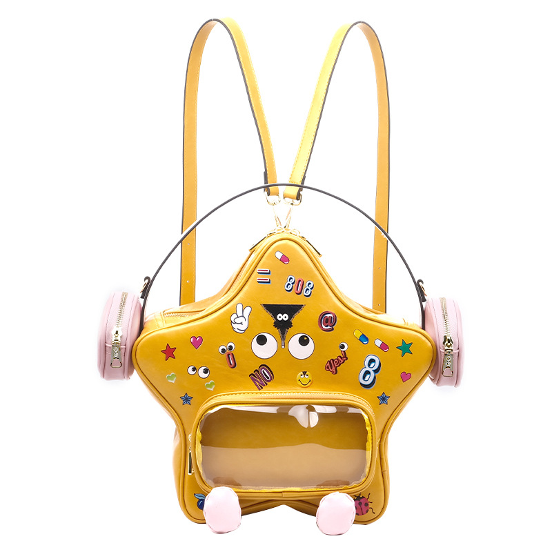 Tendencia 2025 hombres y mujeres a través de la impresión de mano extraña bolsos de hombro de gran capacidad para viajar estudiantes 2751 #