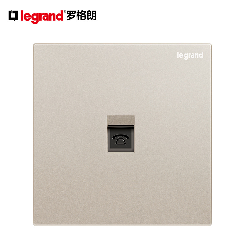 罗格朗开关插座逸景系列米兰金电话插86型暗装墙壁电源插座