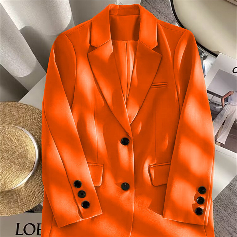 Brown Blazer for Women, Korean Style, Loose Straight Cut, Elegant and Slimming, 2026 Spring and Autumn New Style, Petite Suit Jacket