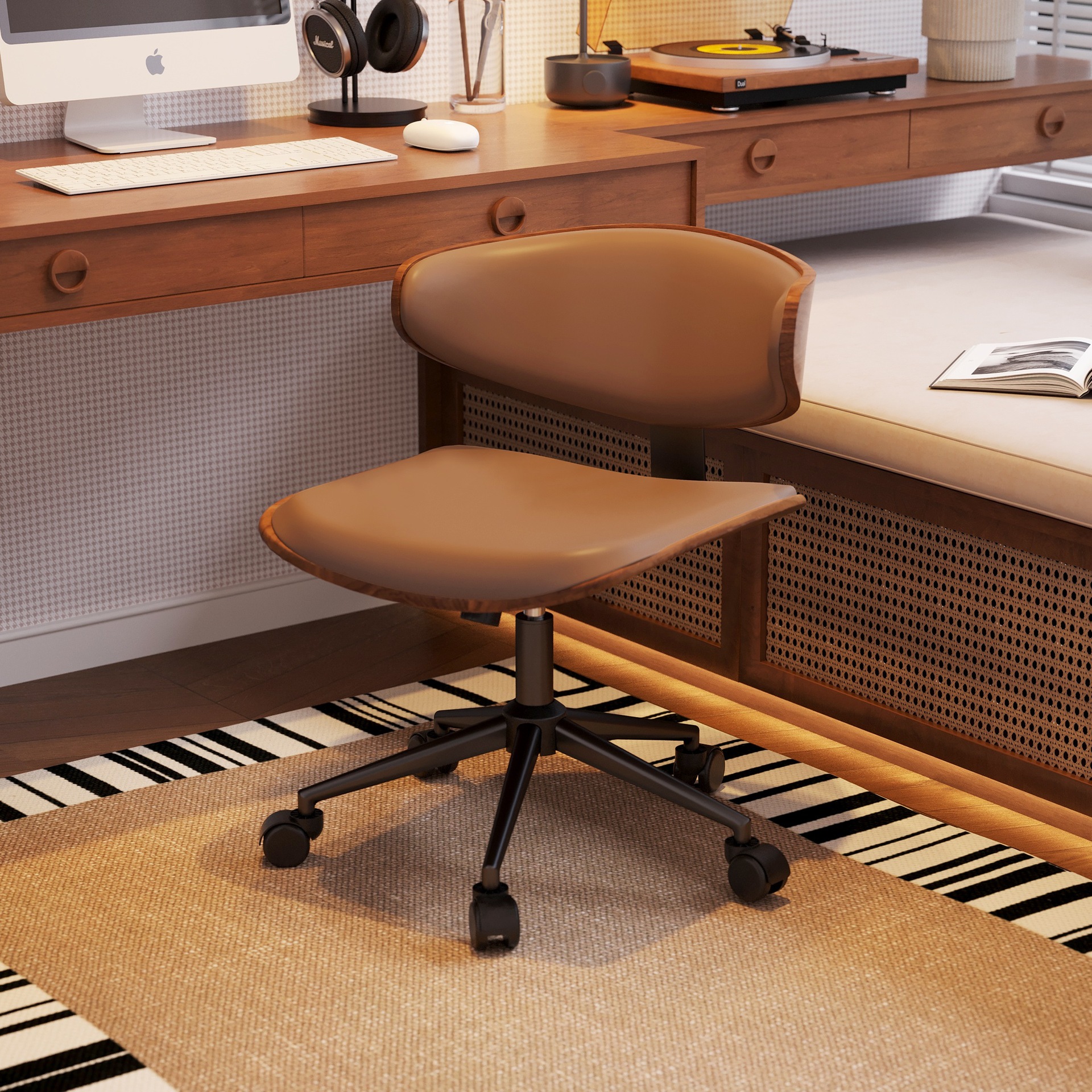 Silla de computadora de estilo medieval sala de estudio doméstica silla de respaldo de oficina elevable silla de escritorio giratorio silla de madera maciza silla imes