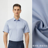 Màu xám bạc - Tay ngắn - Nam - Cổ vuông (vải satin dệt trơn)