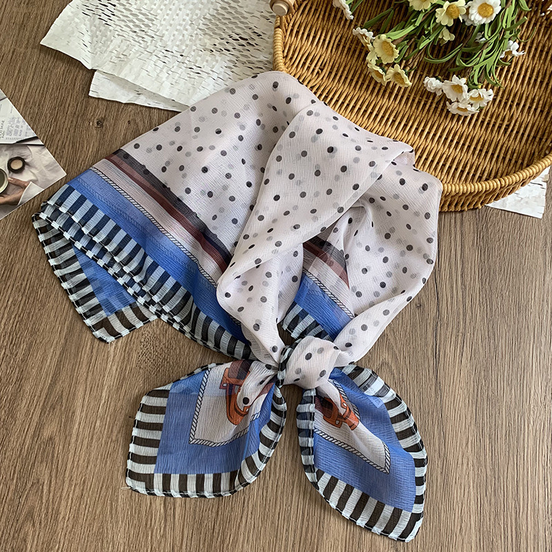 Bufanda de seda, bufanda cuadrada pequeña, personalidad retro, textura de algodón y lino, turbante, banda para el cabello, habitación con aire acondicionado de verano, protección para el cuello, chal exterior