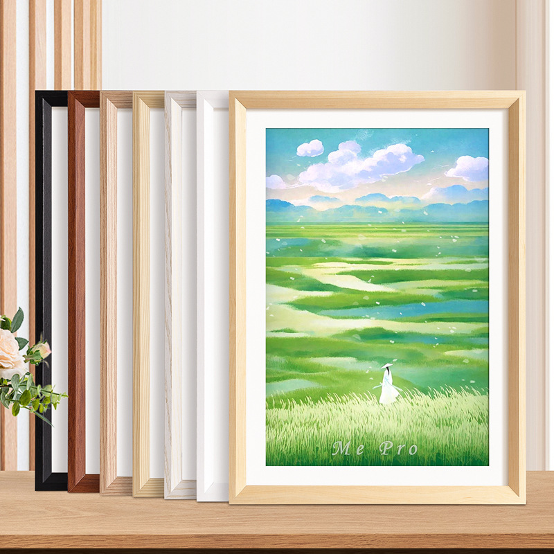 Wooden Photo Frame Wall Hanging A3A4 Picture Frame Empty Frame Mounting 4K8K Sketch 16 Inch 20 Poster Puzzle Outer Frame