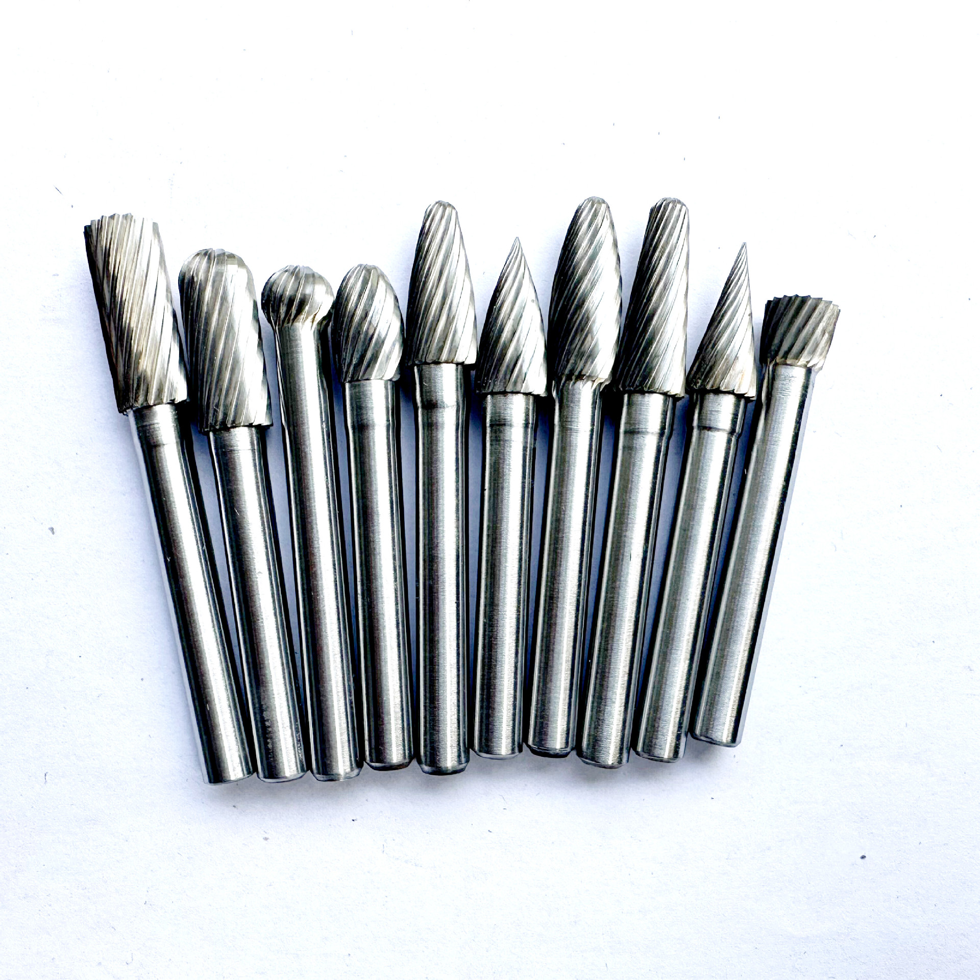 Tungsten Carbide Hard Alloy Rotary Files 8mm 10 Pcs Full Set Single and Double-Edged Tungsten Carbide Grinding Bits Metal Polishing Manufacturer
