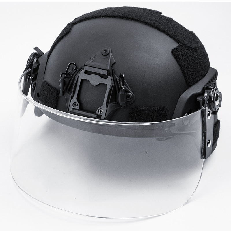 Casco Táctico con Visera Protectora Transparente Desmontable, Anti-Esturbios, Anti-Golpes Faciales, Moderno para Actividades al Aire Libre